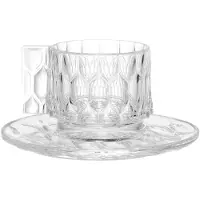 Kartell Jellies Family Tasse à café avec soucoupe - Ensemble de 4 Crystal