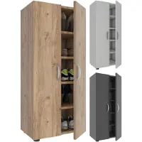VCM XL bois Grande armoire à chaussures Commode à chaussures Étagère à chaussures Bottes Grande Ulas 5 compartiments