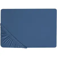Beliani Drap-housse coton bleu marine 160 x 200 cm JANBU (160 x 200 cm)
