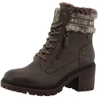 Mustang Bottines à lacets 'Leila' brun foncé