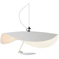Catellani & Smith Lederam Manta S1 Suspension White|White shade | White rod | White varnished disc | White base