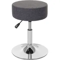 Mendler Tabouret HWC-C22, hauteur réglable, Ø 35 cm, tissu gris