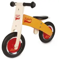 Janod Vélo - Bois Bikloon orange - Siège réglable et roues gonflables