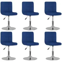 vidaXL Chaise de salle à manger 6 pcs. Pivotant Bleu Tissu