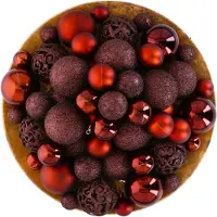 Giftsome 101 Boules de Noël Bronze Décoration Plastique Ø3/4/6 cm Intérieur & Extérieur