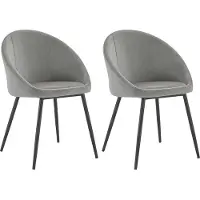 Happy Garden Lot de 2 chaises vintage DIANE velours gris