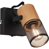 TRIO Spot mural à une flamme, design industriel, avec abat-jour en treillis métallique
