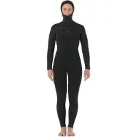 Rip Curl Dawn Patrol H 6/4 Mm Woman Long Sleeve Chest Zip Hooded Neoprene Suit Noir 6 Femme