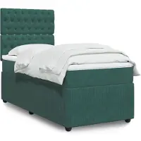 vidaXL Lit boxspring avec matelas vert foncé 90x190 cm velours