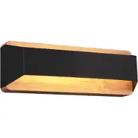 TRIO Applique Arino 35cm noir avec bois marron