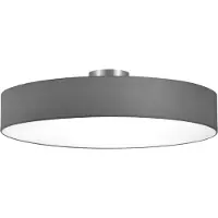 TRIO Plafonnier HOTEL Abat-jour en tissu gris Ø 65cm