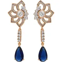 NAEMI Boucles d'oreilles bleu / or / transparent