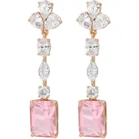 Gaya Boucles d'oreilles or rose / rose / transparent
