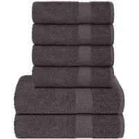 vidaXL Ensemble de serviettes 6 pcs anthracite 360 g/m² 100% coton