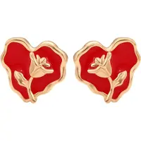 NAEMI Boucles d'oreilles or / rouge
