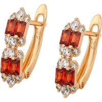 Faina Boucles d'oreilles or rose / rouge