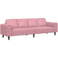 vidaXL Canapé de salon rose 250 x 77 x 76 cm