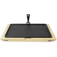 Ibili Plaque En Fonte + Base En Bois 38x28 Cm