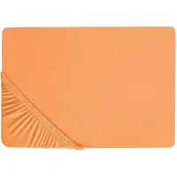 Beliani Drap-housse coton orange 160 x 200 cm JANBU (160 x 200 cm)