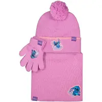 Disney Stitch kids winter set snood hat gloves