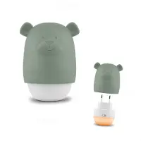 Zazu Lampe de chevet , Benny l'ours, lumière LED verte, éclairage d'ambiance pour chambre d'enfant