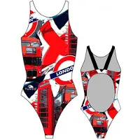 Turbo London Pro Resist Swimsuit Rouge,Noir S Femme