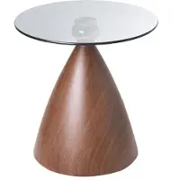 Beliani Table D'appoint Corella Verre De Sécurité Marron/Noir