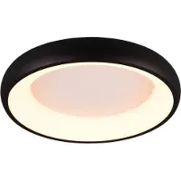 TRIO Luminaires - Plafonnier moderne I Lampe de plafond I Lampe I Luminaire Noir 45 cm avec LED à intensité variable - Cardona - Métal rond - Compatible LED (non remplaçable) LED