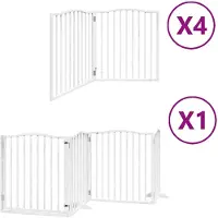 vidaXL Porte pour chien 12 pièces avec porte Pliable Blanc 960 cm Bois de peuplier
