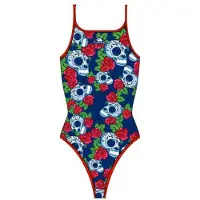 Turbo Roses&skulls Swimsuit Bleu 2XL Femme