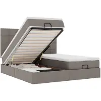 vidaXL Lit ottoman avec matelas Taupe 160x200 cm Tissu
