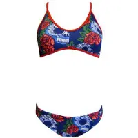 Turbo Roses&skulls Bikini Bleu 3XL Femme