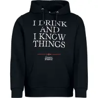 Game Of Thrones Sweat-shirt à capuche de - I Drink And I Know Things - S - L - pour Homme - noir - Taille S