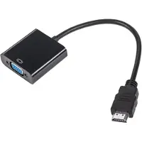 LechPol Adaptateur AV D-Sub (VGA) Mini - HDMI noir (KOM0842) (HDMI, 2 cm), Adaptateur données + vidéo, Noir