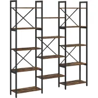 vidaXL Étagère Chêne fumé 156 x 25 x 167.5 cm Bois d'ingénierie