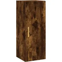 vidaXL Highboard chêne fumé 34,5x34x180 cm bois composite