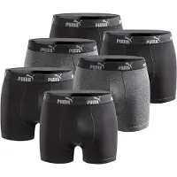 Puma Hommes, Sous-vêtements, Herren Boxershorts 6er-Pack, Multicolore, (paquet de 6, M)