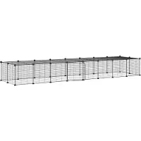 vidaXL 36 pcs. cage pour animaux domestiques avec porte noir 35x35 cm acier