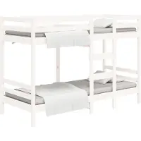 vidaXL Lit superposé blanc 90x200 cm pin massif