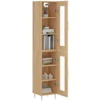vidaXL Highboard chêne Sonoma 34,5x34x180 cm Matériau dérivé du bois