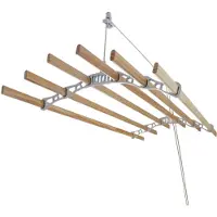Monster Séchoir de plafond en bois - blanc - 1.5m