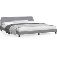 vidaXL Cadre de lit "Dover" gris clair 200x200 cm Tissu