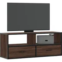 vidaXL Armoire TV Chêne brun 100x31x39,5 cm Bois composite et métal