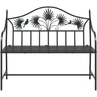 vidaXL Banc de jardin noir 104 x 52,5 x 89 cm en acier