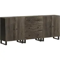 vidaXL Buffets 3 pcs noir 60x33x75 cm bois massif de manguier