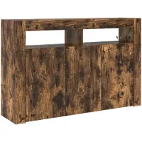 vidaXL Buffet en chêne fumé 116 x 30 x 75 cm, bois d'ingénierie