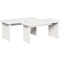 vidaXL Table Basse 2 Pcs Blanc 100 X 69 X 35.5 Cm Lumarko !