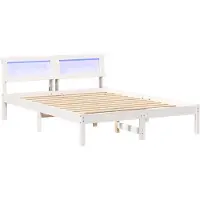 vidaXL Cadre de lit avec tête de lit Blanc 120 x 190 cm Pin massif