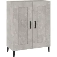 vidaXL Sideboard gris béton 69,5x34x90 cm Bois composite