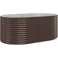 vidaXL Lit surélevé de jardin Acier enduit de poudre marron